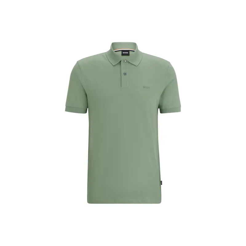 HUGO BOSS Logo embroidered Cotton Polo Shirt-0