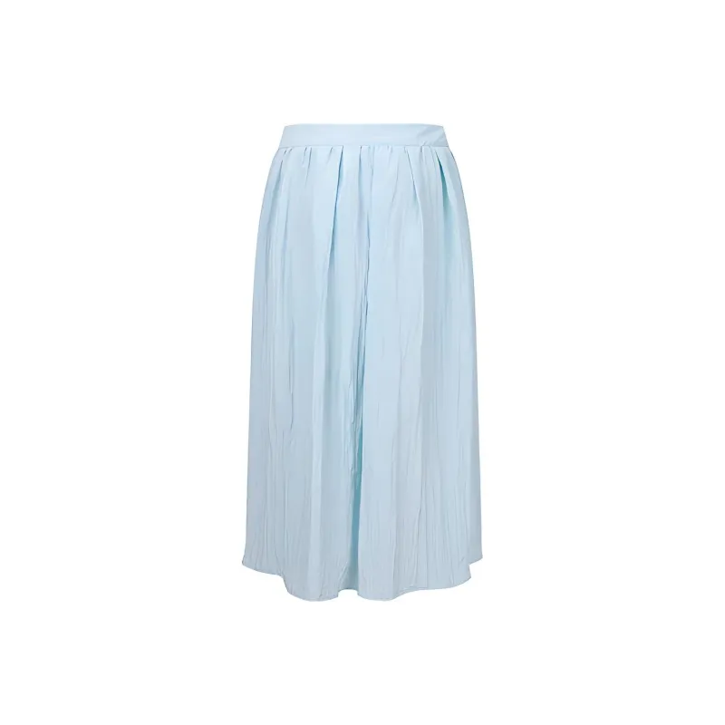 URBAN REVIVO Casual Long Skirt Women's Aqua Blue-1