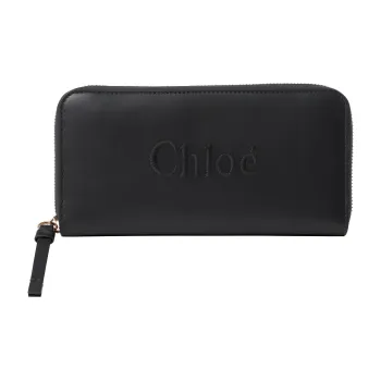Chloe Shiny Calfskin Wallet Women's Black