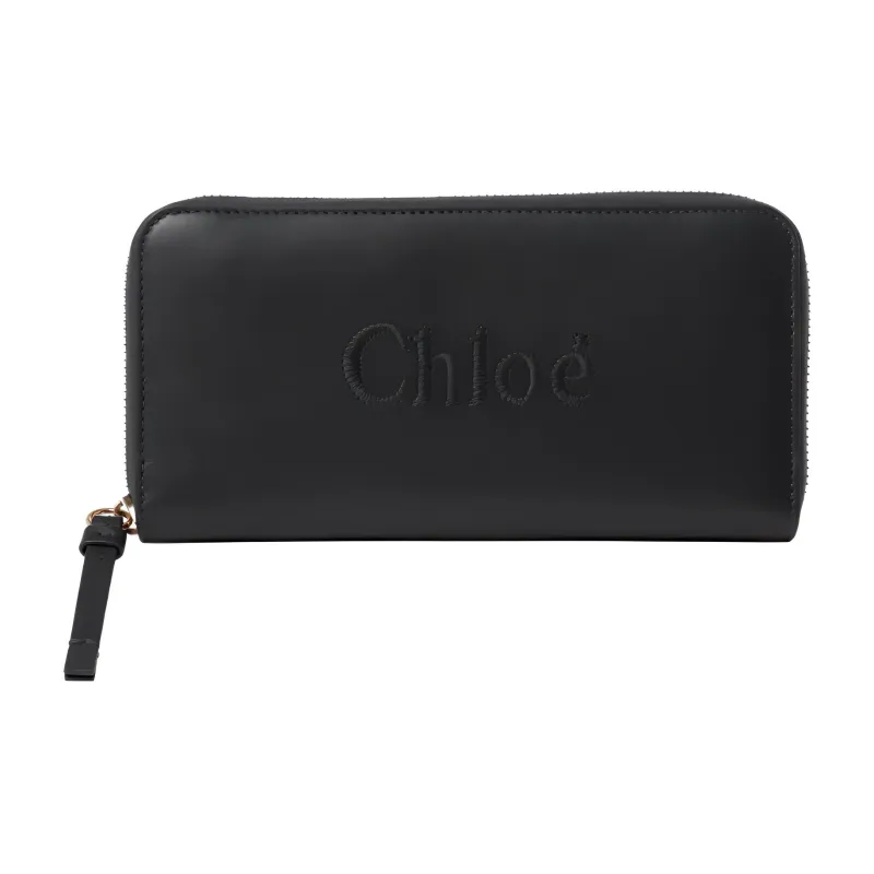 Chloe Shiny Calfskin Wallet Women's Black-0