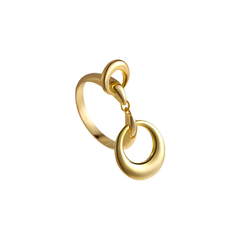 WEILAMANNI 925 Sterling Silver Rings Unisex Gold-1