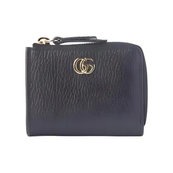 GUCCI Leather Wallet Small Size Unisex Black