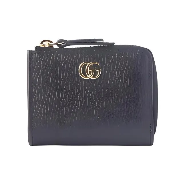 GUCCI Leather Wallet Small Size Unisex Black-0