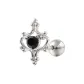 Black Zircon Stud Earrings 1 Pack Eh-1780.ebB