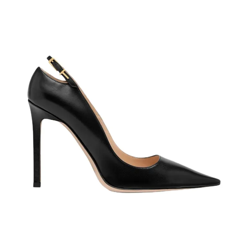 TF Angelina Slim Heel High Heels 10.5cm Women's Black-1