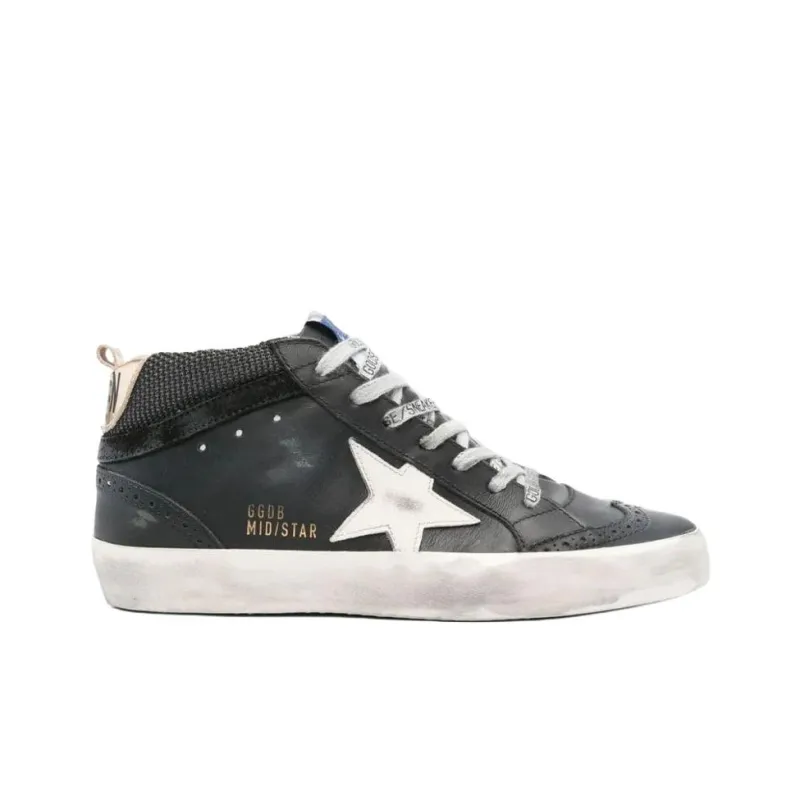 Golden Goose Mid Star Mid Top Skateboard Shoes Women's Black-1