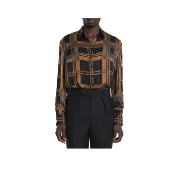 SAINT LAURENT All Over Patterned Button Up Shirt