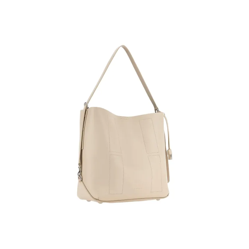 HOGAN Leather Hobo Bag, Crossbody Bag, Shoulder Bag Medium Size Women's Ivory-1