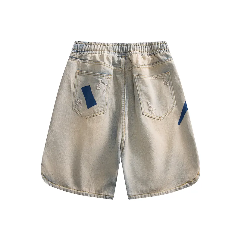 Universal Templates Denim Shorts Unisex Yellow Mud-1