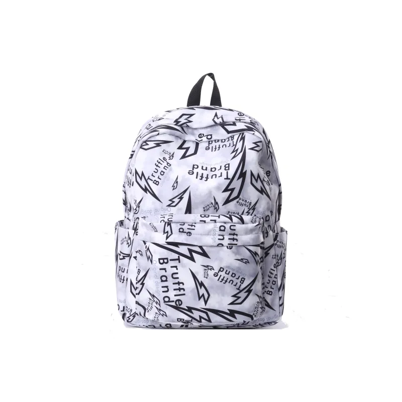 SEVENMOONS Nylon Backpack Unisex White/Gray/Black-3