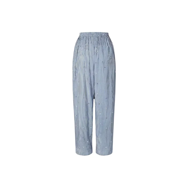 LOUIS VUITTON Bejeweled Pinstripe Baggy Pajama Pants-1