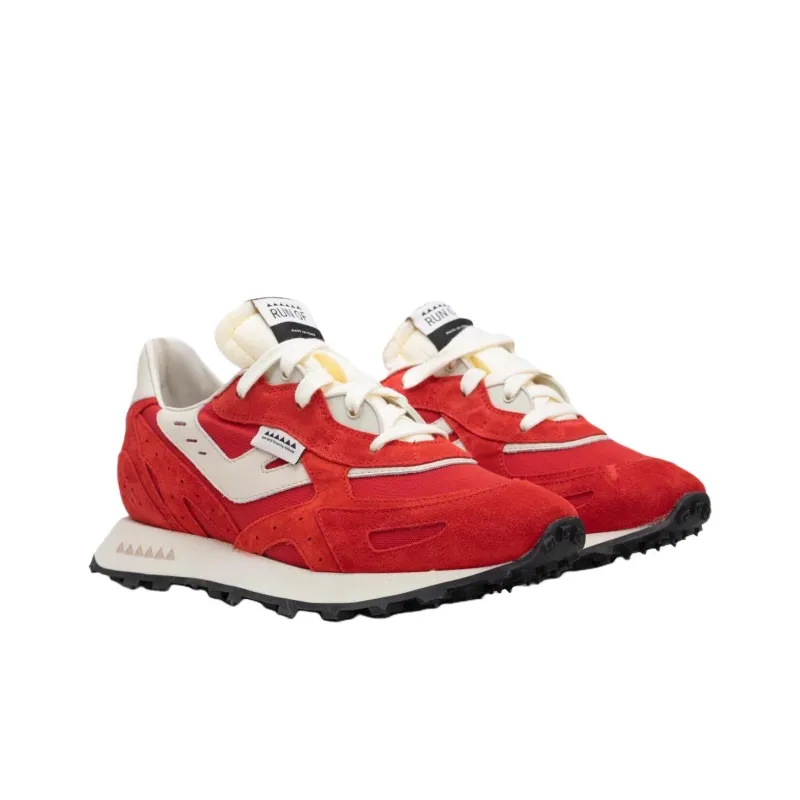 RUN OF Crimson Low Top Casual Shoes Men's Deep Red-2