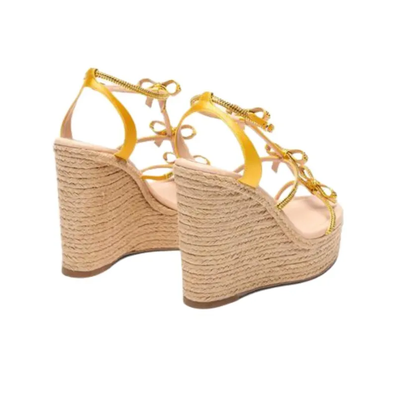 RENE CAOVILLA Caterina Roman Sandals 12cm Women's Yellow-3