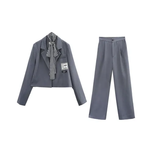 A Paradise For Awakening Casual Suit Women's Blue