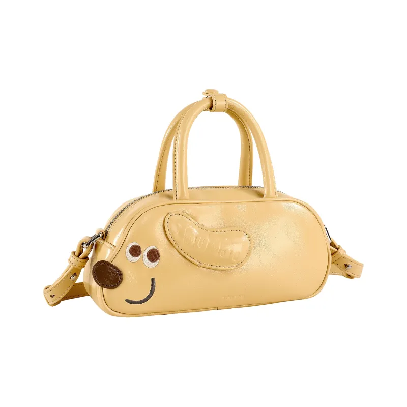 TOUTOU Synthetic Leather Handbag, Shoulder Bag, Crossbody Bag Regular Women's Pudding Yellow-4