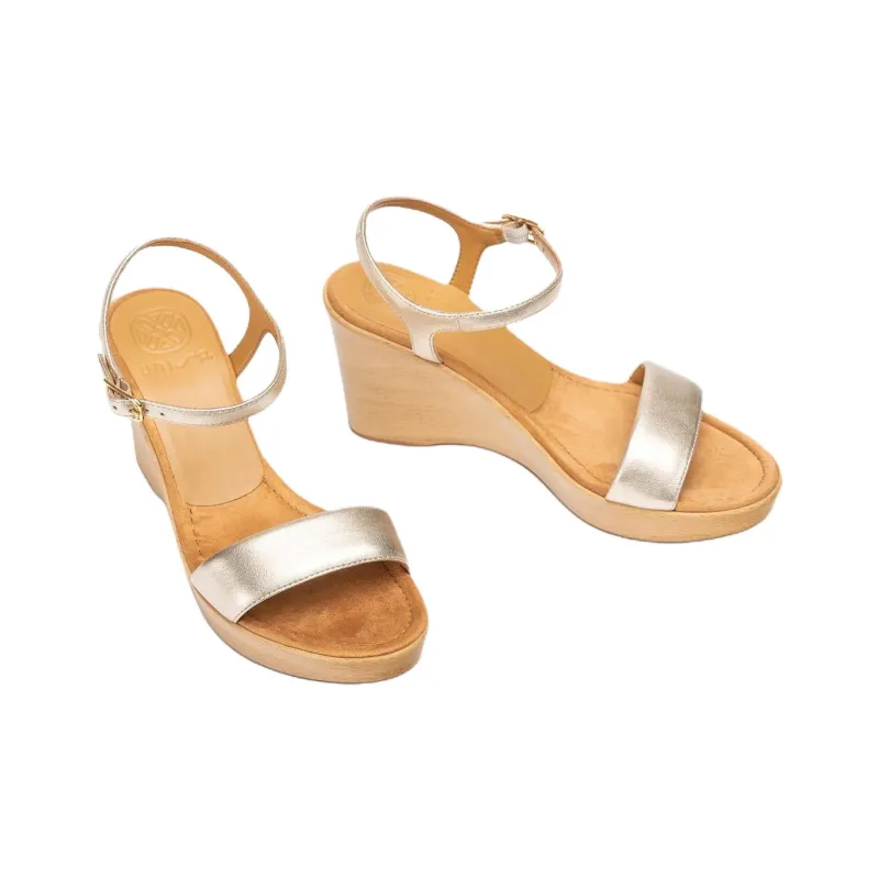 Unisa One Strap Sandals 8.5cm Women's Gold-2