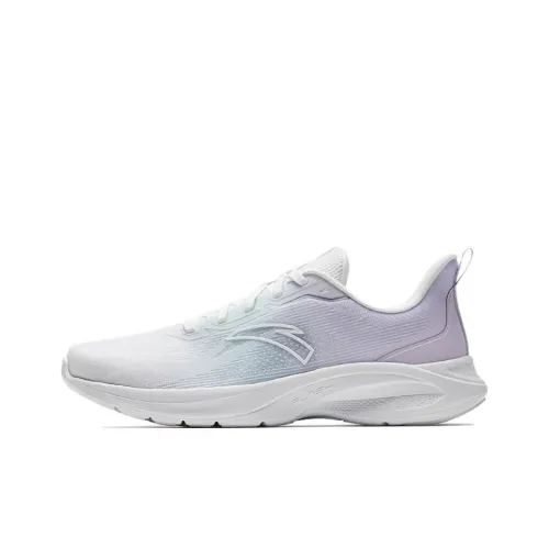 Anta Light Breeze Anti Slip Wear Resistant Low Top Casual Running Shoes Women's Purple White