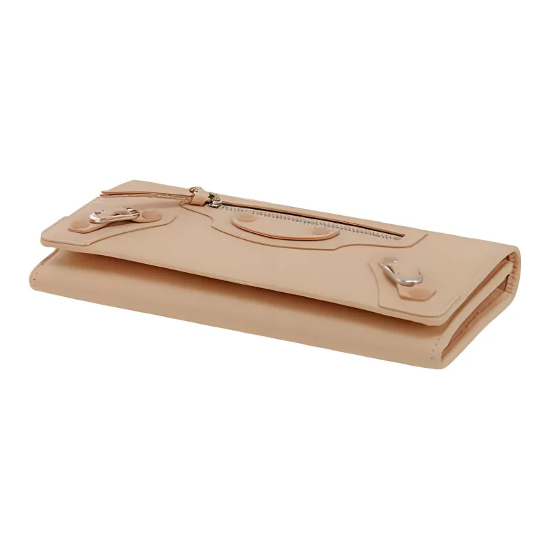 Balenciaga Lambskin Wallet Women's Almond-1