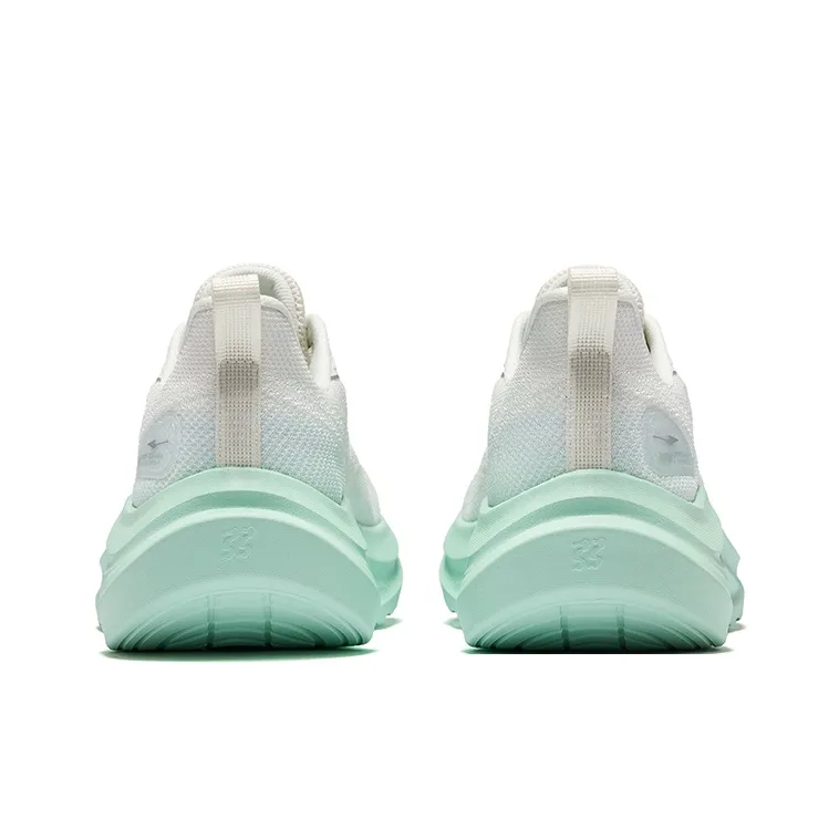 Erke Abrasion Resistant Coverage Cushioning Low Top Casual Sprint Running Shoes Men's White Green-3