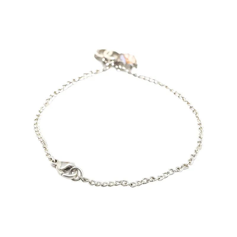 CHANEL 2004 Silver Plated Cc Ladybug Charm Costume Bracelet-3