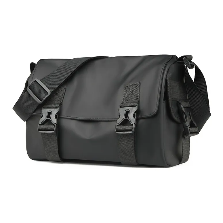 Venerable Brahma Nylon Fabric Shoulder Bag Large Size Unisex Black-0