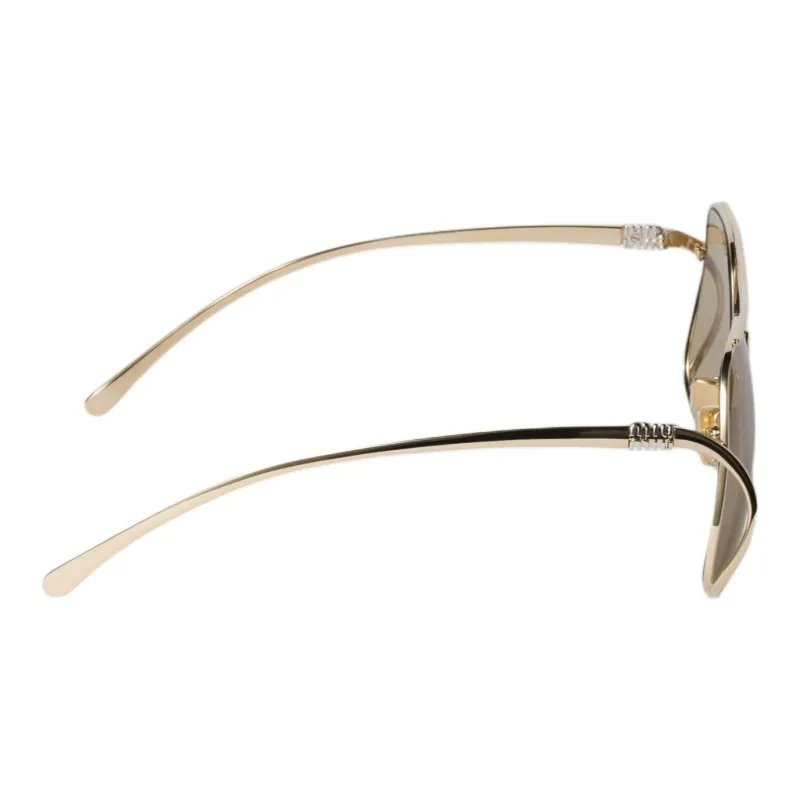 MIU MIU Metal Sunglasses Women's Gold-3