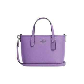 COACH City Pebbled Leather Tote Bag, Shopping Bag, Shoulder Bag, Crossbody Bag, Handbag Mini Women's Purple
