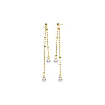 ME LUXE Pearl Hoop Earrings With Baby's Breath Fringe Women's