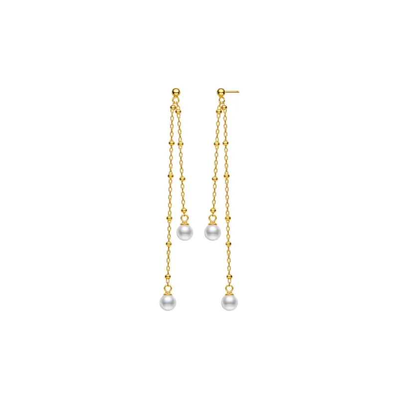 ME LUXE Pearl Hoop Earrings With Baby's Breath Fringe Women's-0