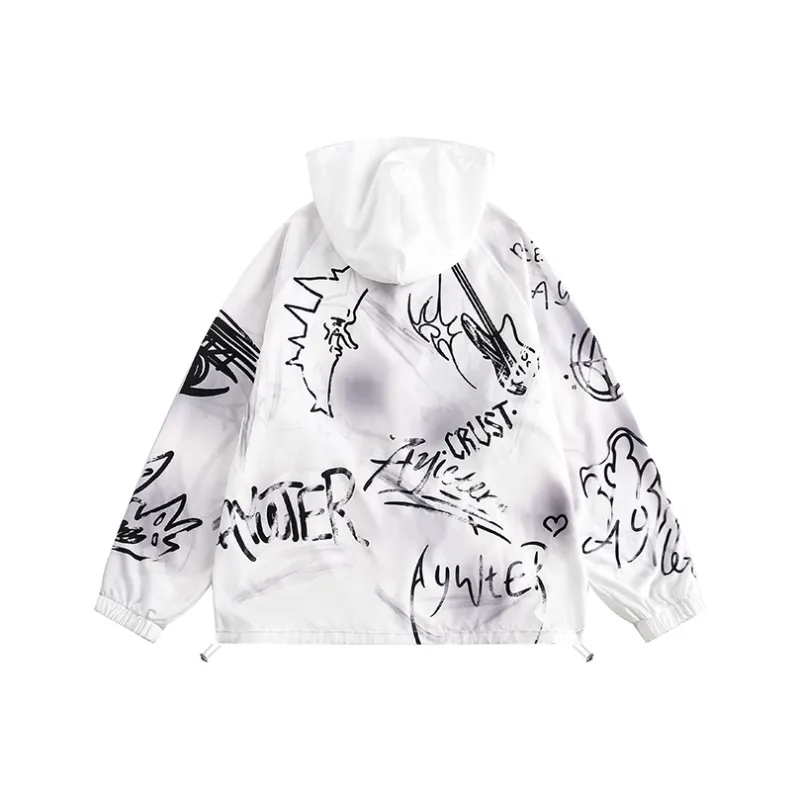 VERAF CA Sun Protection Clothing Unisex Graffiti White-1