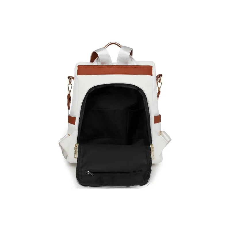 Single Warehouse PU Backpack Regular Unisex Black & White/Black & Brown/Caramel/Blue/Red/Pink-37