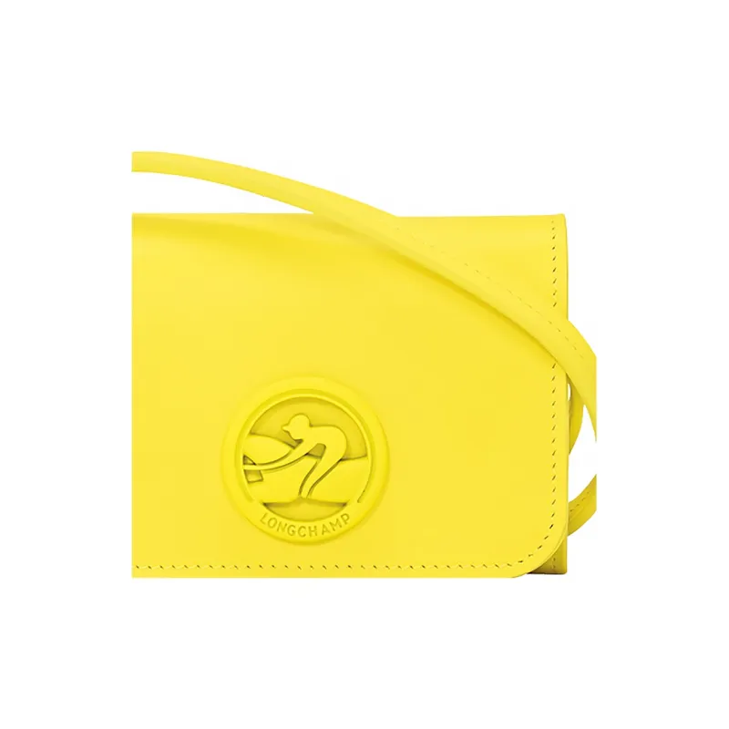 LONGCHAMP BOX TROT Calfskin One Shoulder Crossbody Coin Purse Women's Yellow-4