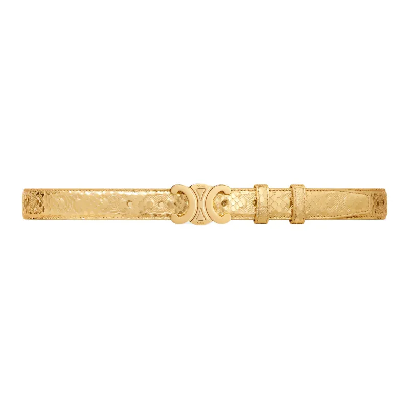 CELINE Medium Triomphe Belt In Python Effect Calfskin With Triomphe-1
