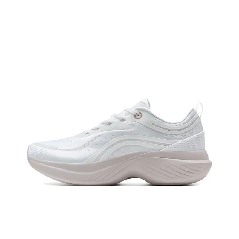 XTEP Abrasion Resistant Coverage Low Top Casual Running Shoes Women's Classic White-0
