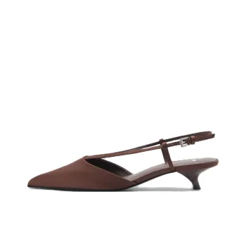 MANGO Chunky Heel High Heels 3.5cm Women's Chocolate
