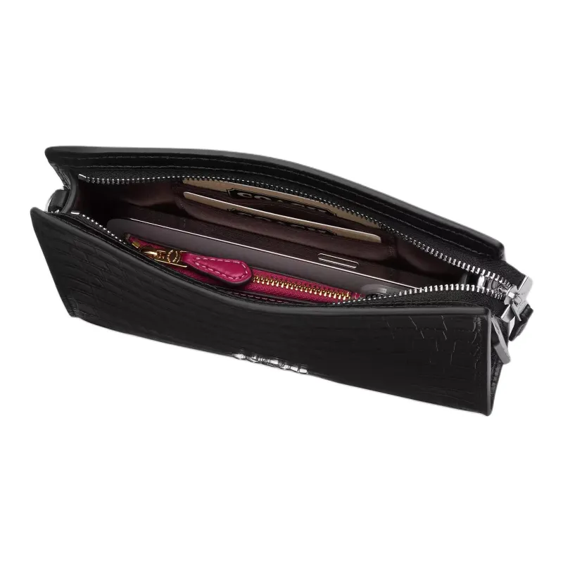 COACH Slim Crossbody Delicate Pebble Leather Shoulder Bag, Crossbody Bag Small Size Women's Black-3
