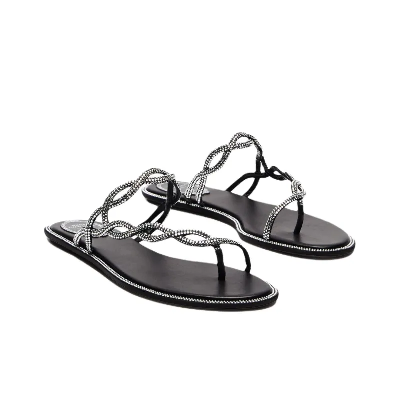 RENE CAOVILLA Slip Resistant Flip Flops Women's Black-2