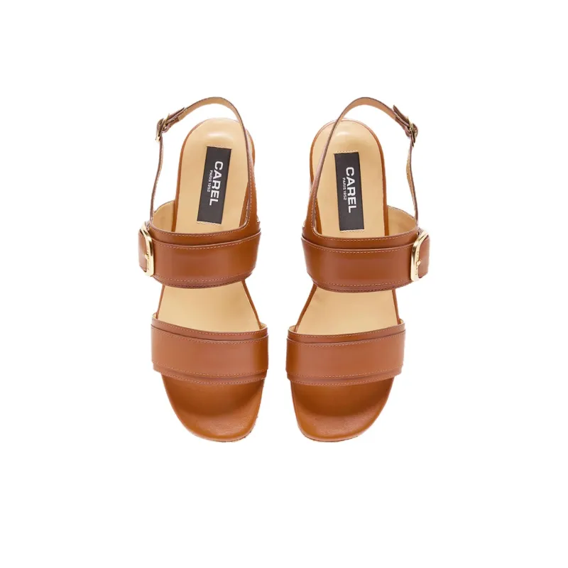 Carel Francine One Strap Sandals 6cm Women's Cognac-3