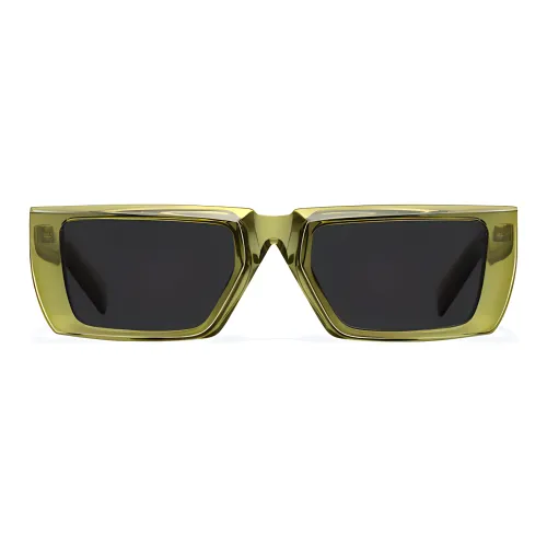 PRADA Acetate Irregular Shape Sunglasses Men's Green