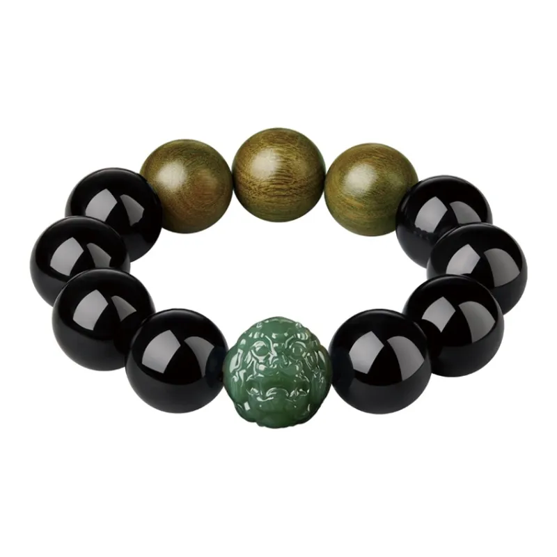 Moonstone Edge Obsidian Bracelets Men's-16