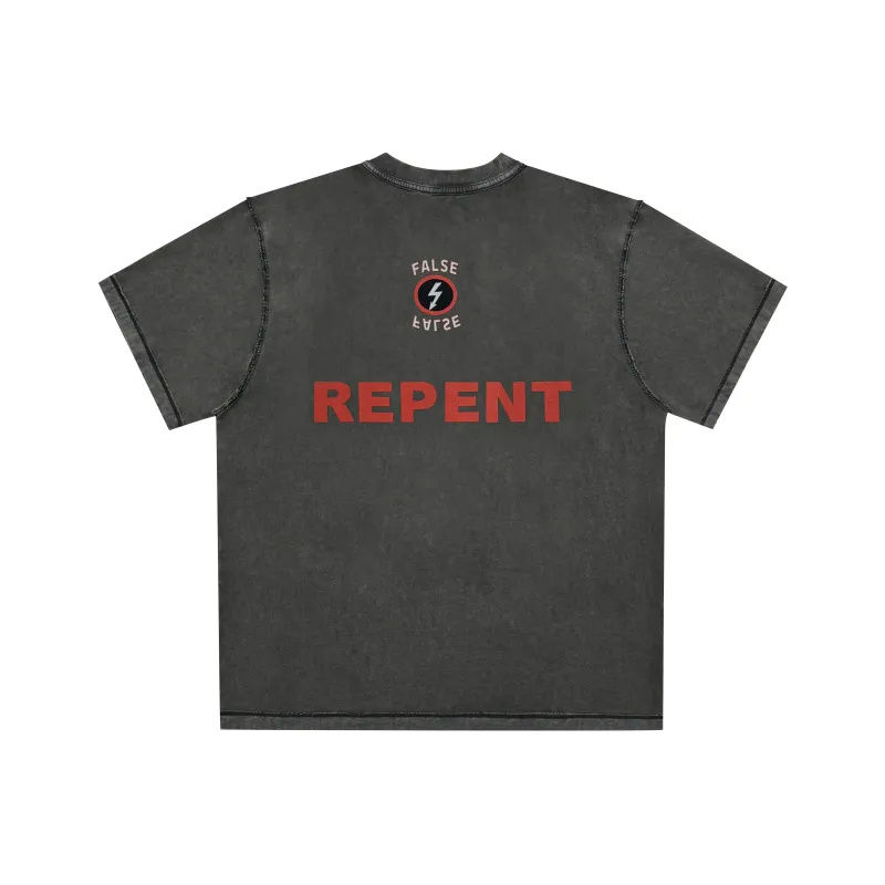 False Perception T Shirt Unisex Washed Gray-1