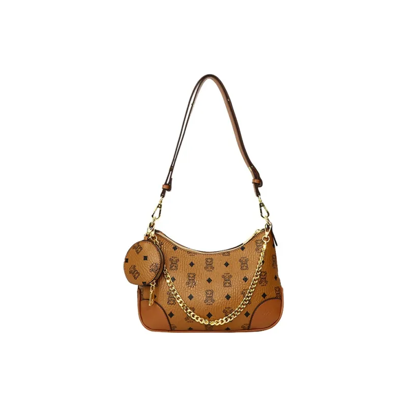 XIANGSU PU Shoulder Bag Women's Ecru/Brown-0