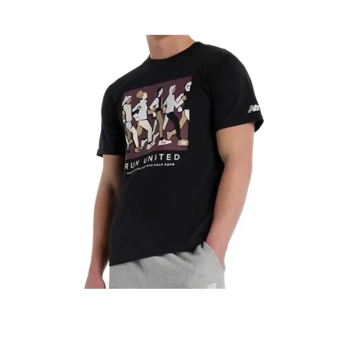 New Balance United Airlines NYC Half Graphic T Shirt T Shirt Men's Black