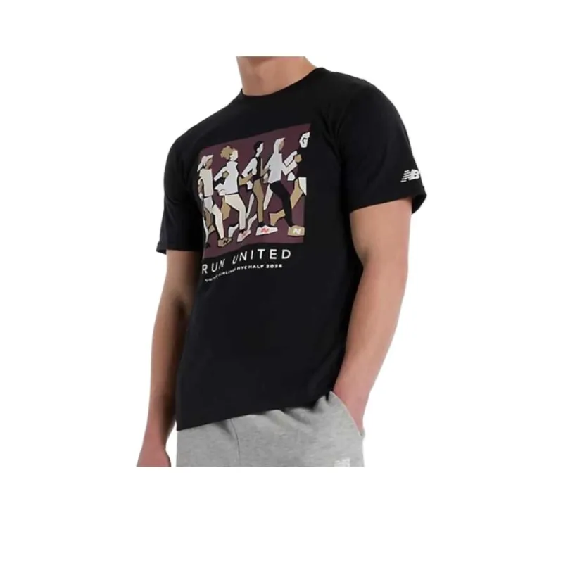 New Balance United Airlines NYC Half Graphic T Shirt T Shirt Men's Black-0