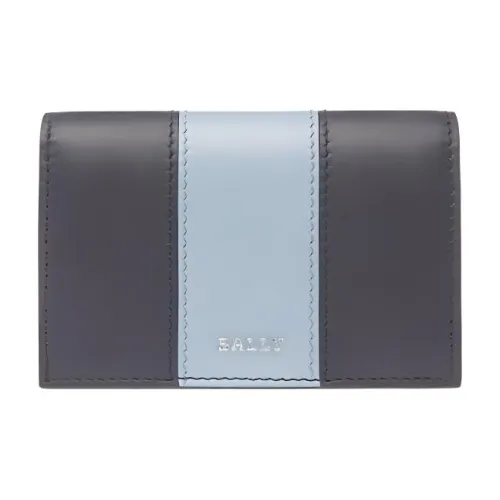 BALLY Cow Leather Card Holder, Wallet Men's Blue & Black