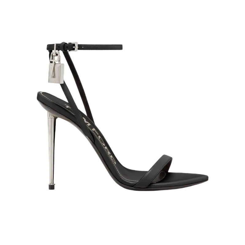 TF Shiny One Strap Sandals 10.5cm Women's Black-1