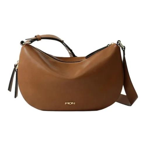 FION Artificial Leather Tote Bag, Shopping Bag, Shoulder Bag Medium Size Women's Brown