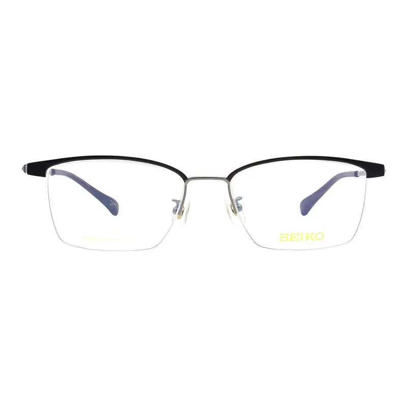 SEIKO Titanium Rectangular Eyeglass Frames Men's Black-1