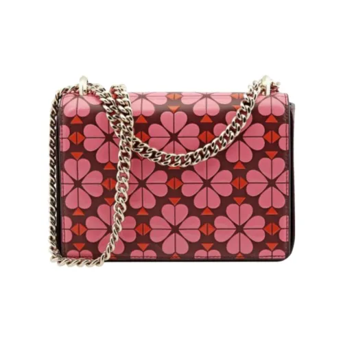 Kate Spade Amelia Leather Chain Bag Crossbody Bag Shoulder Bag Women's Pink & Red