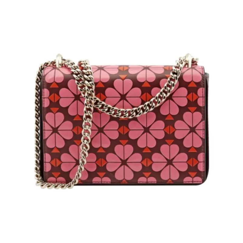 Kate Spade Amelia Leather Chain Bag Crossbody Bag Shoulder Bag Women's Pink & Red-0